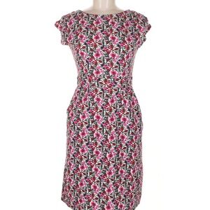 Boden Pink and White Floral Midi Florrie Jersey Dress